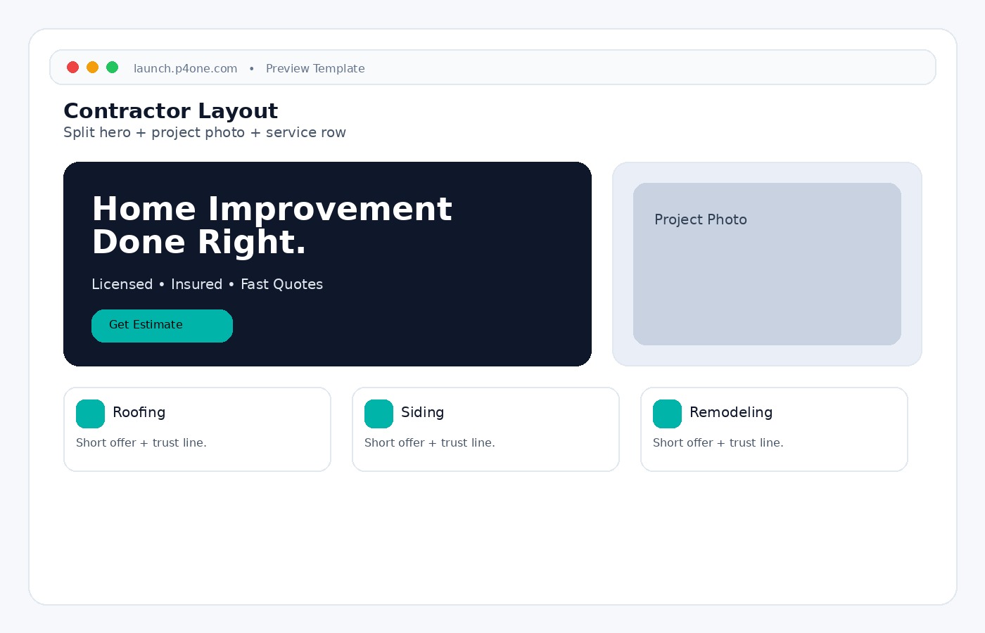 Contractor layout preview